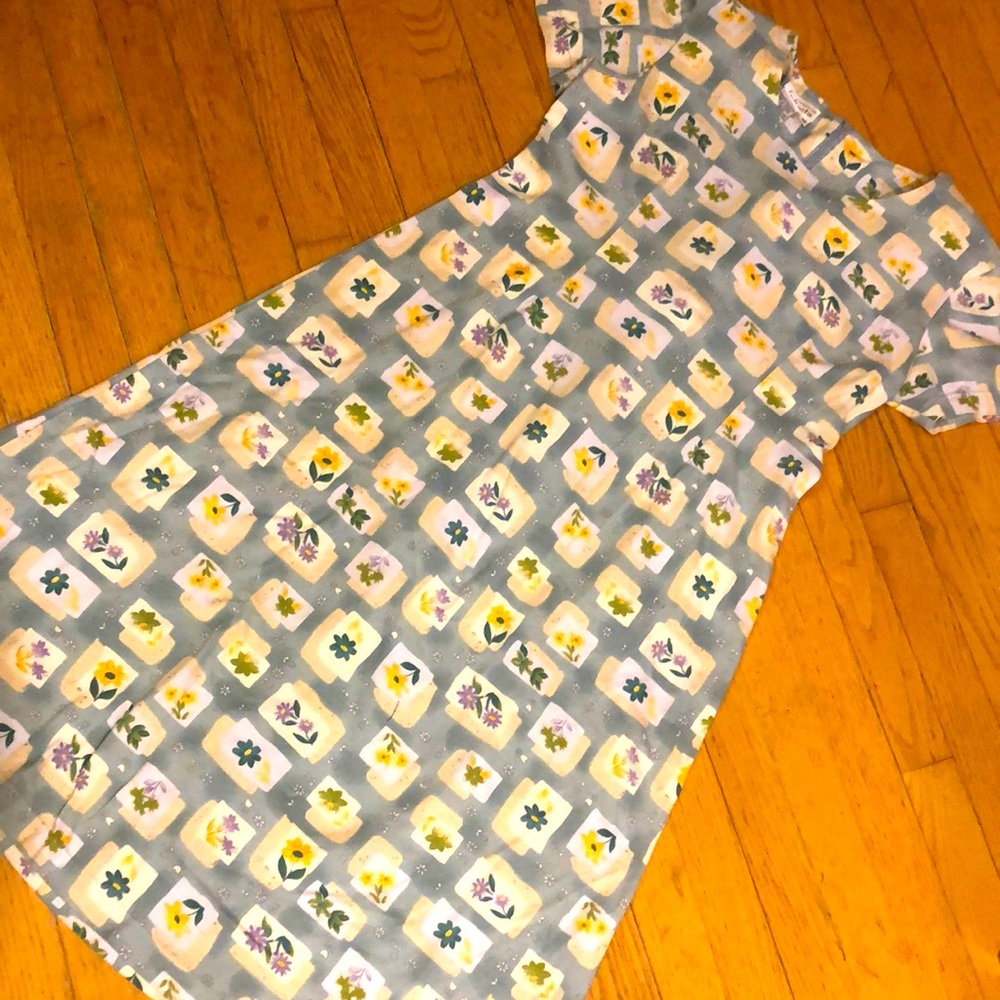 Talbots Floral Patterned Dress - Blue and Yellow